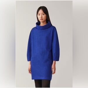 COS Cowl Neck Long Sweater Wool Cotton Blend Lagenlook Minimalist S